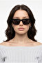 Sablea Black Frame Wing Cat-Eye / Rectangle Sunglasses – Black Lens Stylish Women Model – Uv400