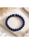 Bracelet Natural Stone Crimped Lapis Lazuli 8 mm - Communication, Focus, and Wisdom - 5
