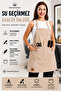 Beige Hairdresser Apron with Coloring and Stain Resistant Waterproof Rustproof and Adjustable Ring