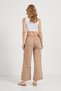 Women's Elastic Waist Wide Leg Baggy Brown Trousers - 3
