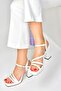 White Thick Platform Heeled Women's Shoes M282061509 - 6