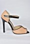 P372863009 Skin/Black Thin Heeled Women's Shoes - 5