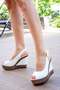 White Women's Wedge Heeled Shoes 9674070803 - 3