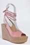 P572180809 Powder Ankle Tie Wedge Heeled Women's Shoes - 6