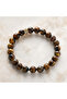 Men's Bracelet Tiger's Eye Natural Stone 8 mm Stylish Daily Combination Accessory - 4