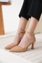 Women's Nude Heeled Shoes Tr12Ms01D