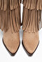 Mink Camel Matte Suede Tasseled Buckle Western Cowboy Boots - 3