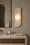 Tor Single Travertine Marble Opal Glass Globe Wall Sconce Modern Lamp Including G9 Bulb - 3