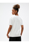 Crew Neck T-Shirt Short Sleeve Slogan Embroidered Cotton - 4