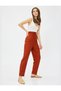 Viscose Carrot Trousers with Tie Waist