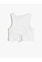 Crop Athlete's Tank Top with Window Detail on the Back, Ribbed Cotton - 3