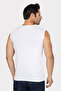 Men's White Crew Neck Sleeveless T-Shirt Athlete's Cotton Lycra Soft Flexible Fabric - 4