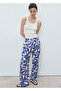 Floral Patterned Straight Cut Pants - 7