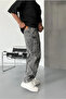 Men's Gray Baggy Special-Wash Design Jeans Denim Trousers - 4