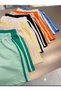 Unisex Children's Double Striped Sports Combed Cotton Shorts with Elastic Waistband - 2