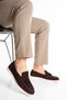 Genuine Leather Men's Loafer Shoes Brown Suede Daily Comfortable Casual Moccasins with Tassels Siena - 6
