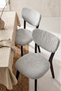 Stone Color Jacquard Lycra Flexible Chair Cover Set - Set of 6 - 6