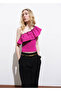 Combined Fabric Asymmetrical Blouse