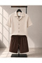Men's Report Ottoman Fabric Short Sleeve Shirt Shorts Summer Bottom Top Set - 2