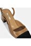 Women's Brown Leather Heeled Classic Shoes - 6