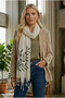 Women's Olive Lace Printed Cotton Scarf - 6