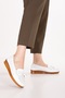 Women's Genuine Leather Comfortable Summer Perforated Casual Shoes Pyt.1300 White - 6