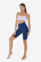 Women's Navy Blue Combed Modal High Waist Sports Biker Leggings 1911