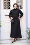 Buttoned Black Hijab Skirt Double Suit 44741S - 2