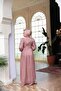 Beaded Detail Dusty Rose Hijab Evening Dress 52751Gk - 4