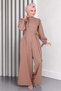 Pearl Detailed Jumpsuit Dress Mink 19152 - 3