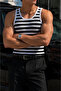 Men's Sportsman Undershirt Halter Neck Stretch Fabric Cotton Zebra Undershirt