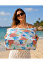 Women's Beach Bag with Zipper, Lined Pocket, Sea Creatures Illustration, Soft Rope Handle - 6