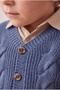 Boy's Stitch-Free Premium Knitwear Vest V-Neck Buttoned Hair Knitting Patterned - 4