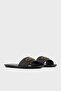 Women's Single Thick Banded Flat Thin Sole Black Slippers X3P846 Xf271-00002 - 2