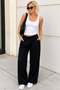 Black High Waist Relaxed Fit Wide Leg Pants Mg2120