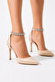 Women's Shoes with Stone Ankle Strap and Heels - 2
