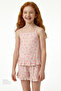 Girls Pinky Cherry Beige Pyjama Set - 3