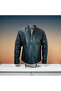 Men Jacket : Leather Jacket Black Genuine Leather - 3