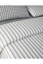 Swirl Check Yarn Dyed Single Bed Sheet Duvet Cover Set 160X220 cm Black - 3