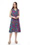 Sleeveless Cotton Viscose Comfortable Green Pink Dress - 4