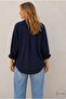 Γυναικείο μακρυμάνικο μπλουζάκι μπλε Navy Oversize Basic - 7