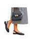 Maris Navy Blue Genuine Leather Women's Ballerinas
