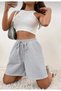 Black And Grey Double Combed Cotton Shorts - 2