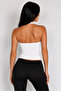 Halter Neck Basic Plain Stretchy Fabric Bluz - 2