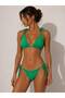 Green Color Triangle Full Mold Halter Neck Stylish Women's Bikini Set