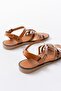 Zri̇n-093 Premium Taba Garni Genuine Leather Women's Sandals - 6