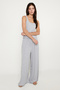 Women's Gray Melange Knitted Trousers Premium Viscose Soft Textured Standard Fit with Pockets Elastic Waist Comfortable - 7