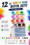 12-Piece Acrylic Paint and 6-Piece Brush Set – Professional Painting Kit