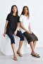 2 Pieces Round Neck Women's T-Shirt with Side Slits