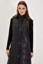 Almei̇da K Hooded Leather Inflatable Vest Y-0063 - 4